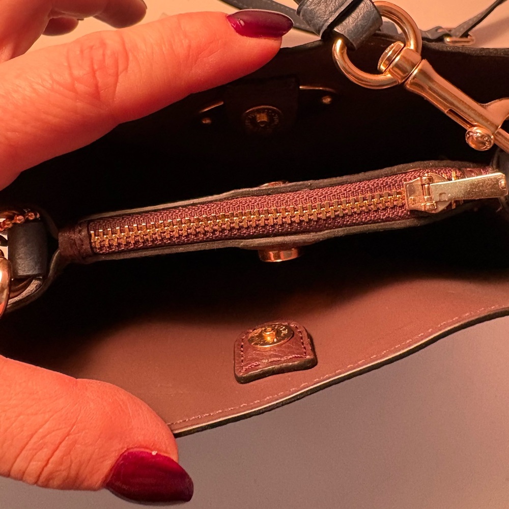 Coach Pebble Leather Crossbody Bucket Bag - Denim Blue - Picture 4 of 4